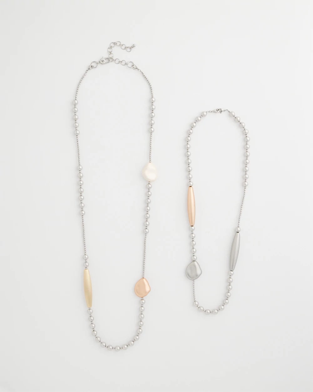 Chico's | Copper and Silver Double Strand Necklace/ Mixed Metals