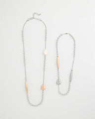 Chico's | Copper and Silver Double Strand Necklace/ Mixed Metals
