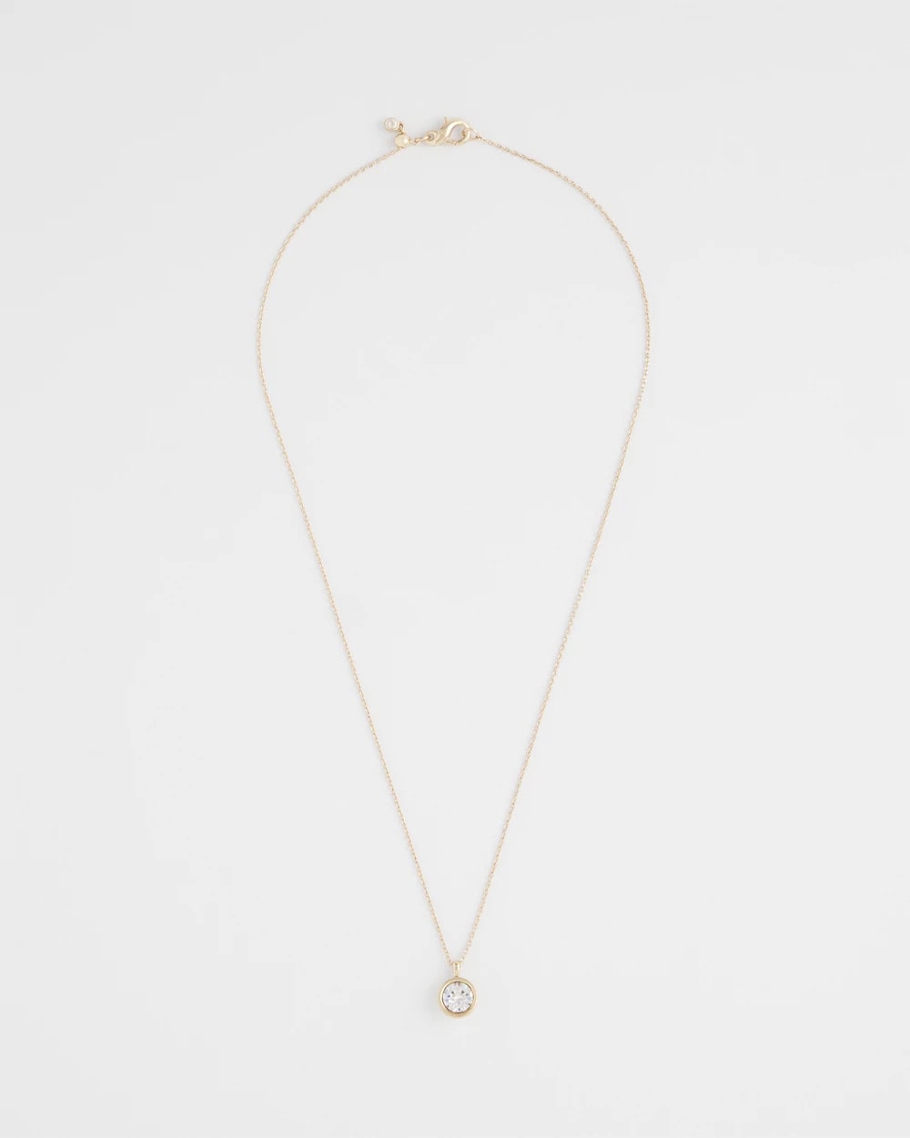 Chico's | Bezel Set Pendant Goldtone Necklace/ Gold