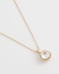Chico's | Bezel Set Pendant Goldtone Necklace/ Gold