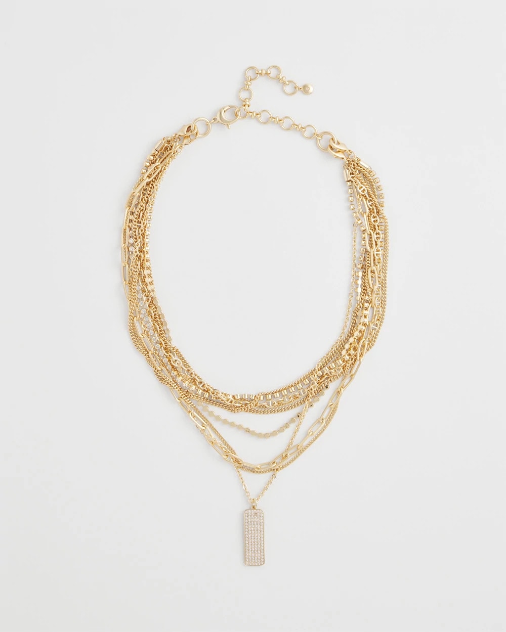 Chico's | Convertible Gold Pave Pendant Necklace/ Gold
