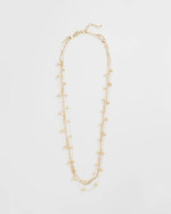 Chico's | Multistrand Beaded Goldtone Necklace/ Gold