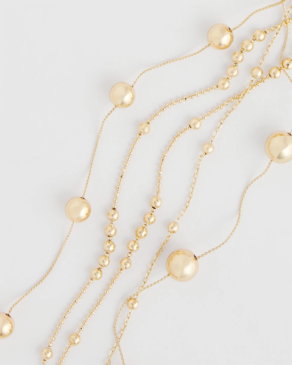 Chico's | Multistrand Beaded Goldtone Necklace/ Gold