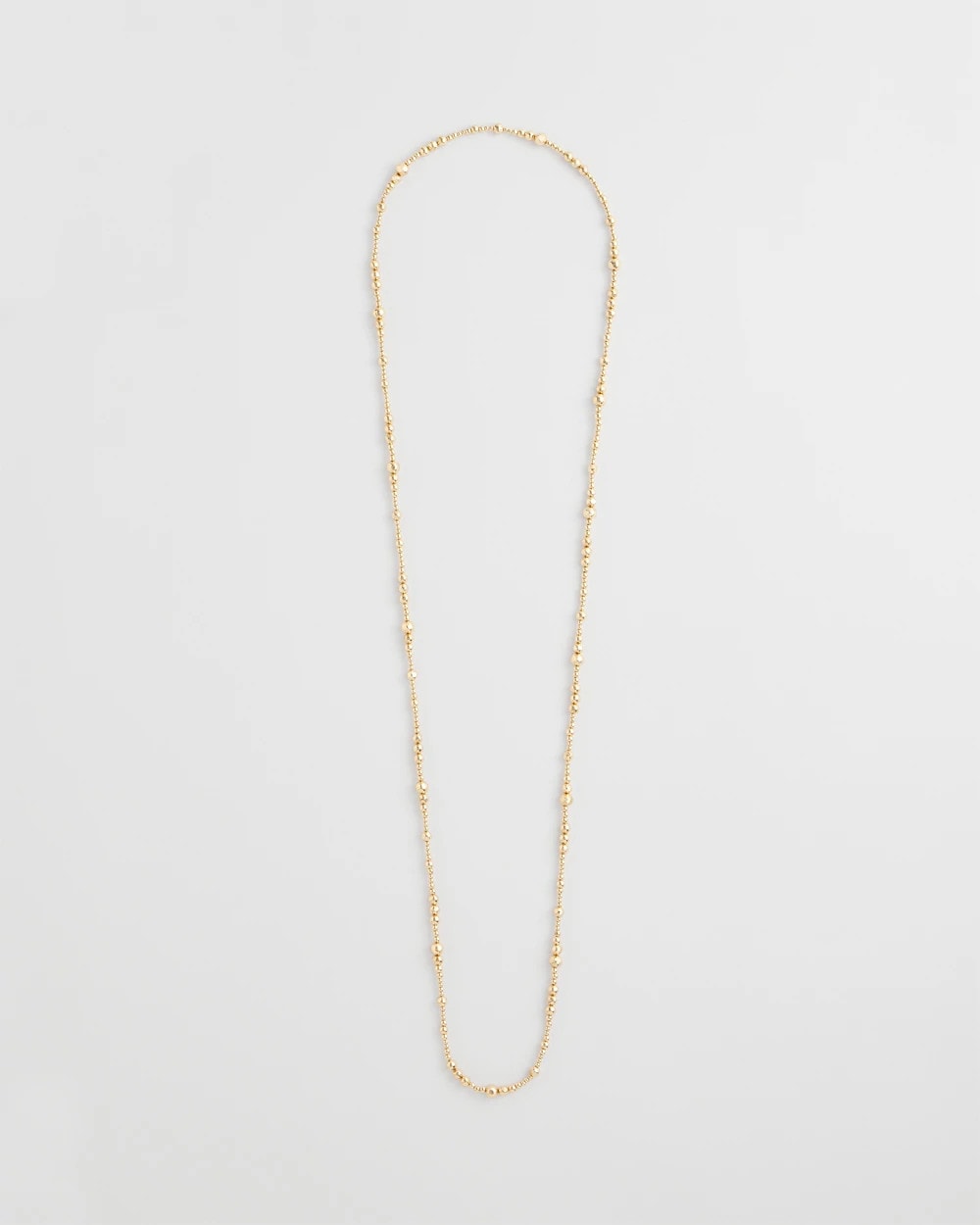 Chico's | Goldtone Long Beaded Necklace/ Gold