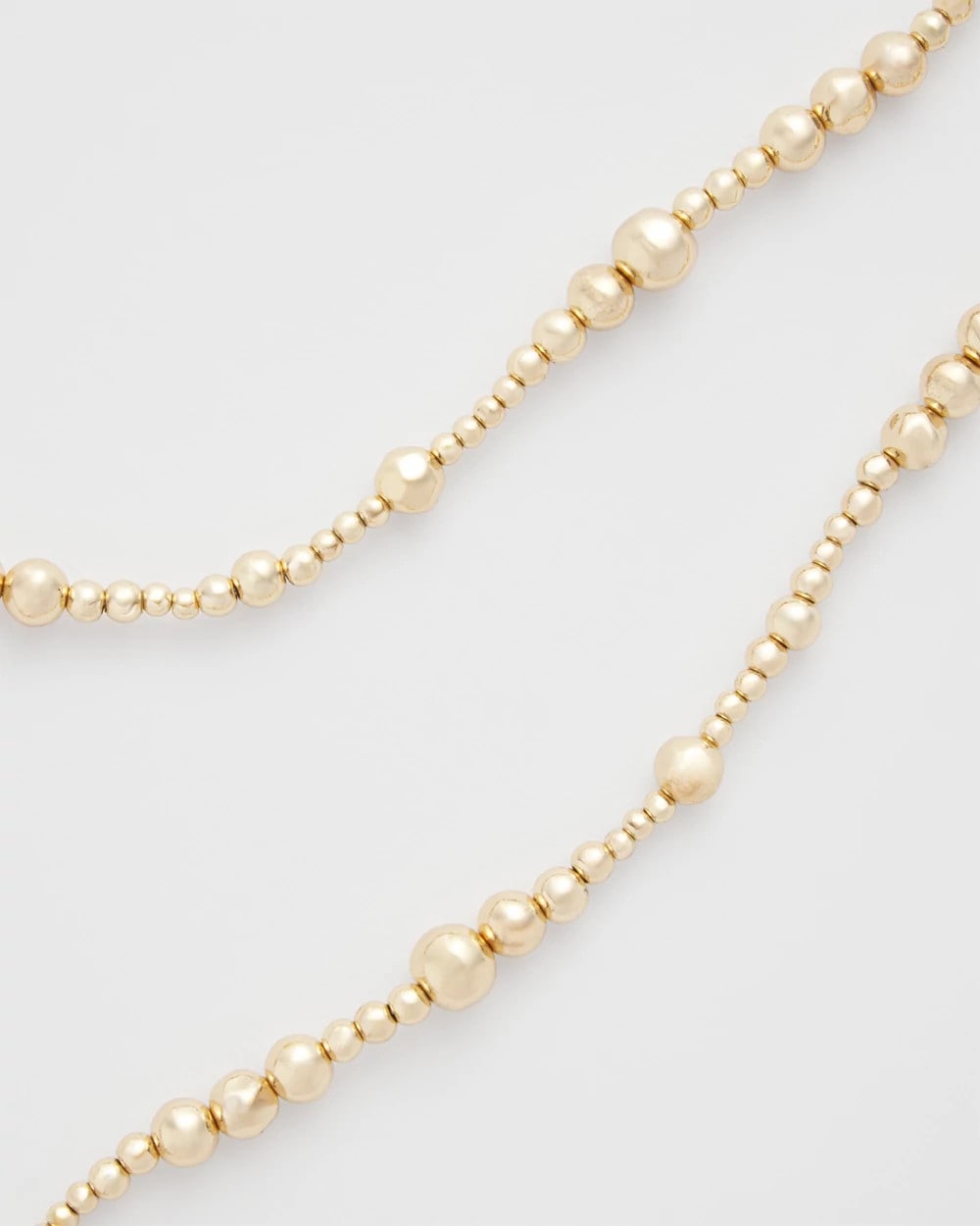 Chico's | Goldtone Long Beaded Necklace/ Gold