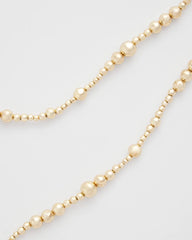Chico's | Goldtone Long Beaded Necklace/ Gold