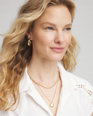 Chico's | Goldtone Convertible Pendant Necklace/ Gold