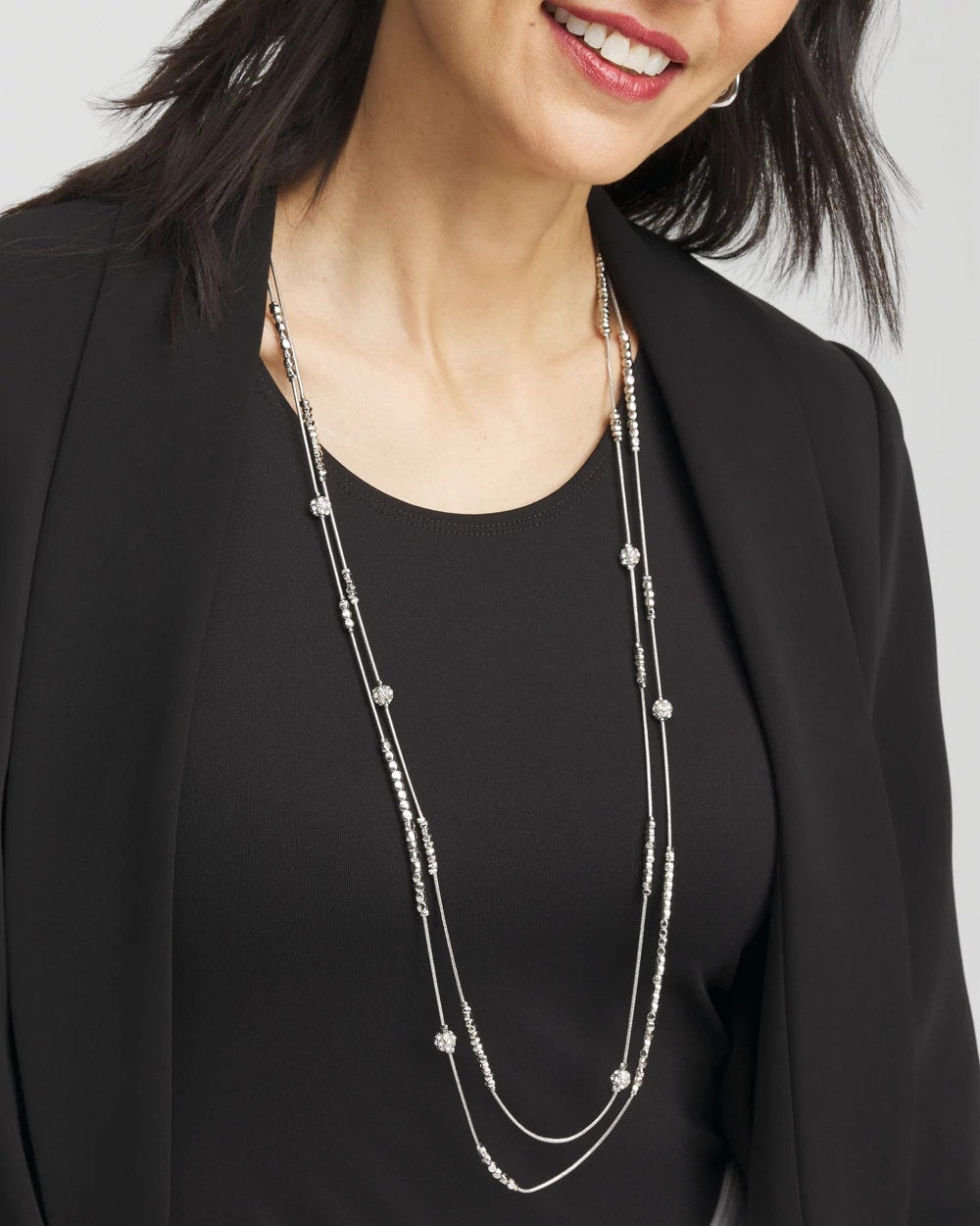 Chico's | Hexie Multi-Strand Necklace/ Silver