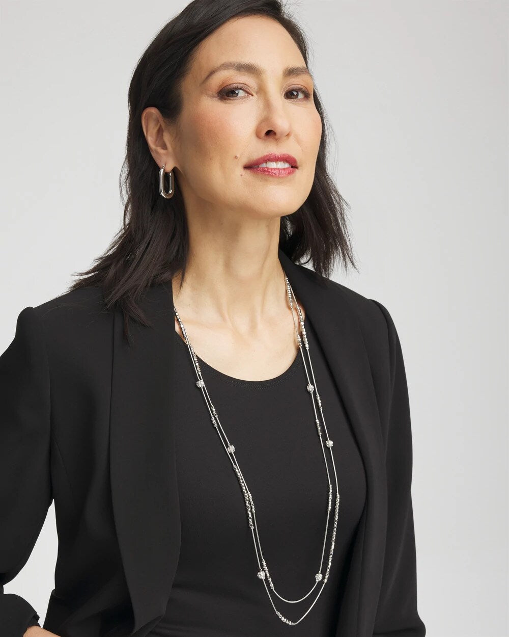 Chico's | Hexie Multi-Strand Necklace/ Silver