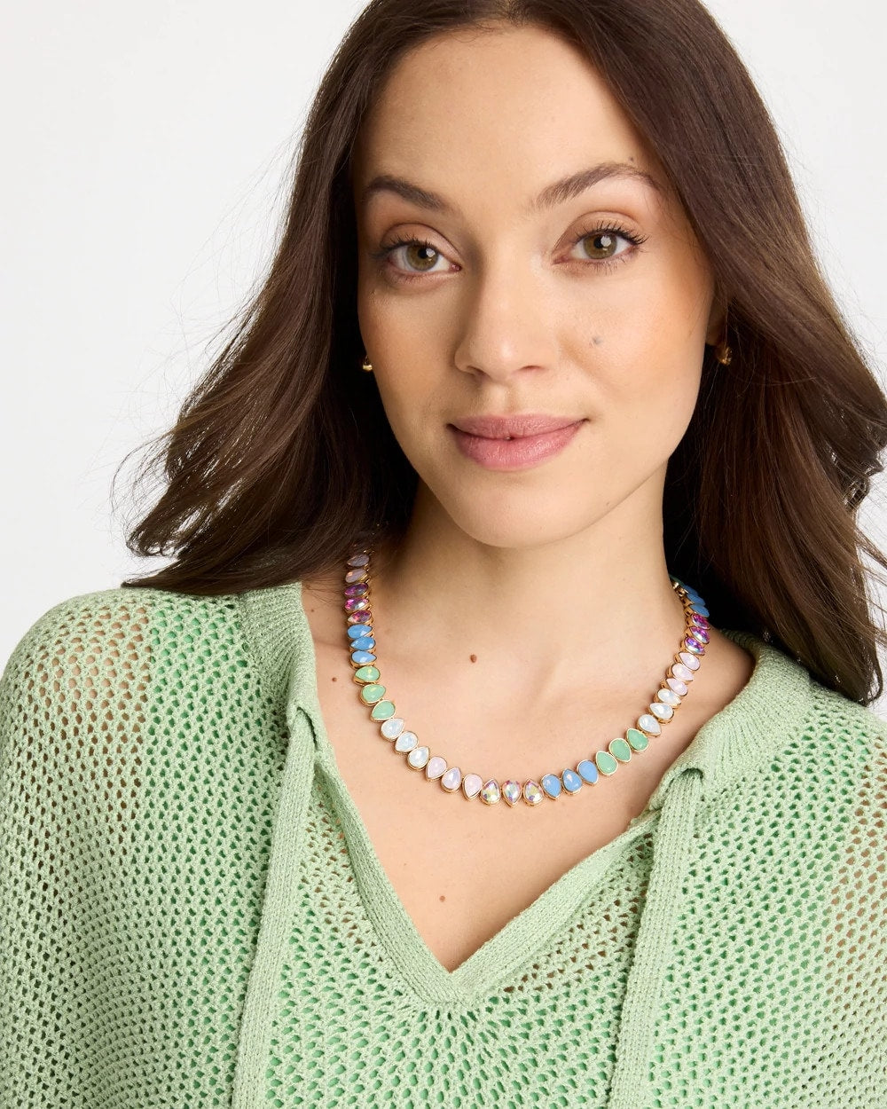 Chico's | Teardrop Tennis Necklace/ Multi