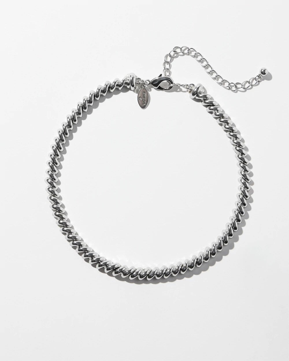 Chico's | Silver Tone Twist Collar Necklace/ Silver