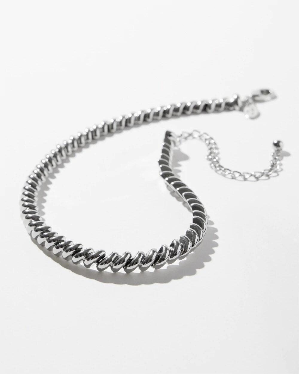 Chico's | Silver Tone Twist Collar Necklace/ Silver