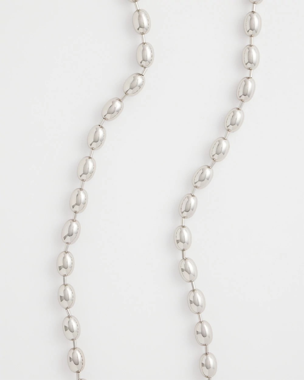 Chico's | Silver Bead Long Single Strand Necklace/ Silver