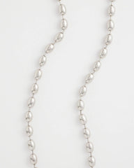 Chico's | Silver Bead Long Single Strand Necklace/ Silver