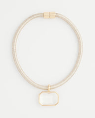 Chico's | Goldtone Glass Gem Pendant Cord Necklace/ Gold
