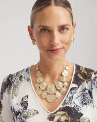 Chico's | Molten Goldtone Bib Necklace/ Gold