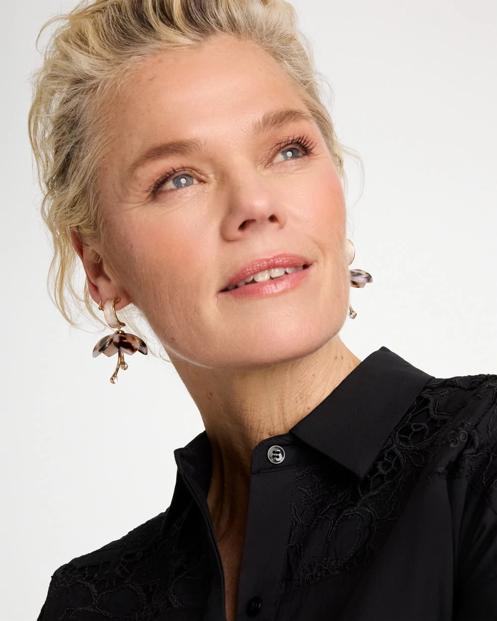 Chico's | Tortoise Spider Lily Drop Earrings/ Neutral