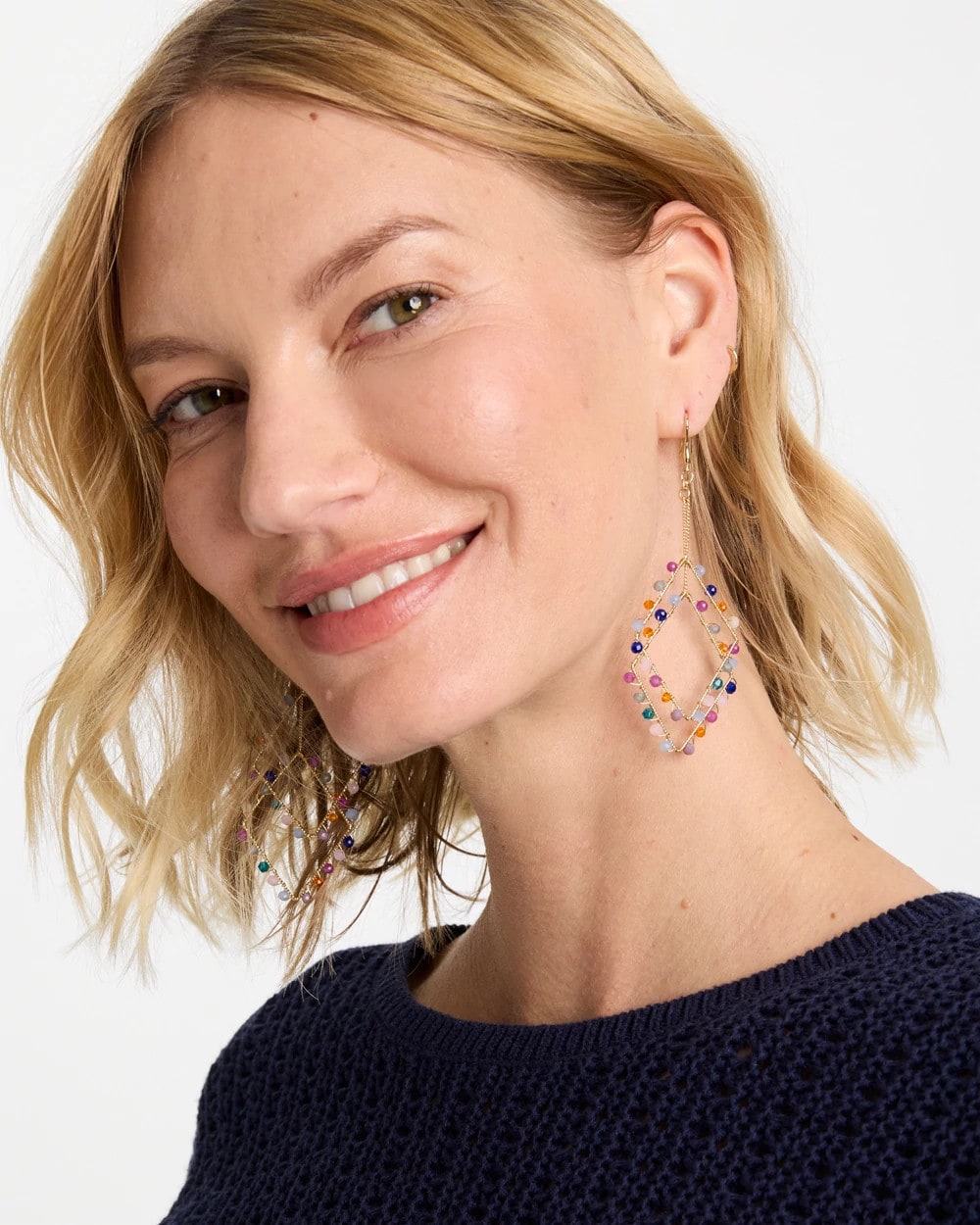 Chico's | Diamond Shaped Linear Earrings/ Multi