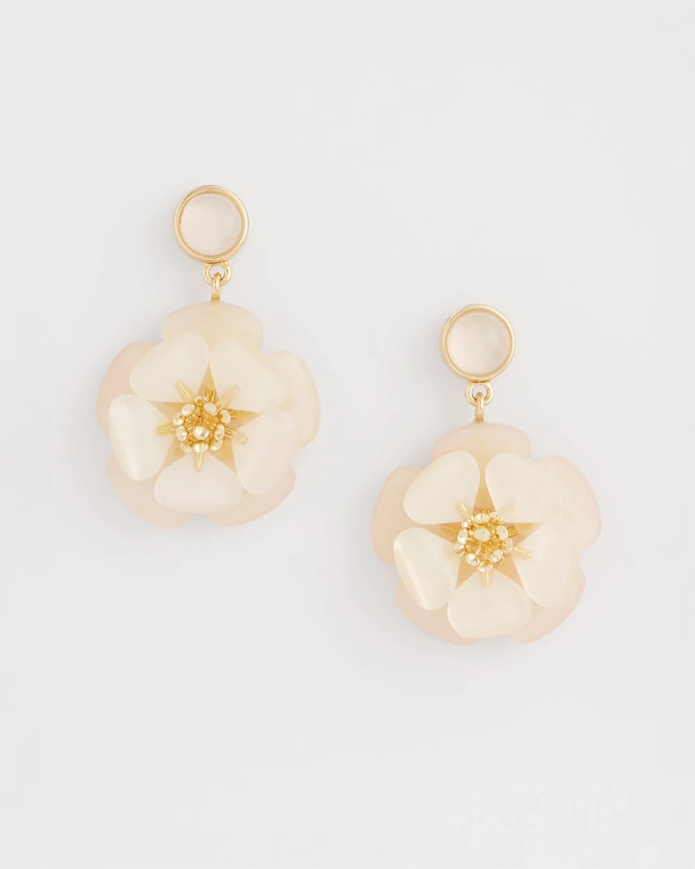 Chico's | Neutral Flower Drop Earrings/ Neutral
