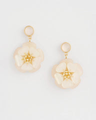 Chico's | Neutral Flower Drop Earrings/ Neutral
