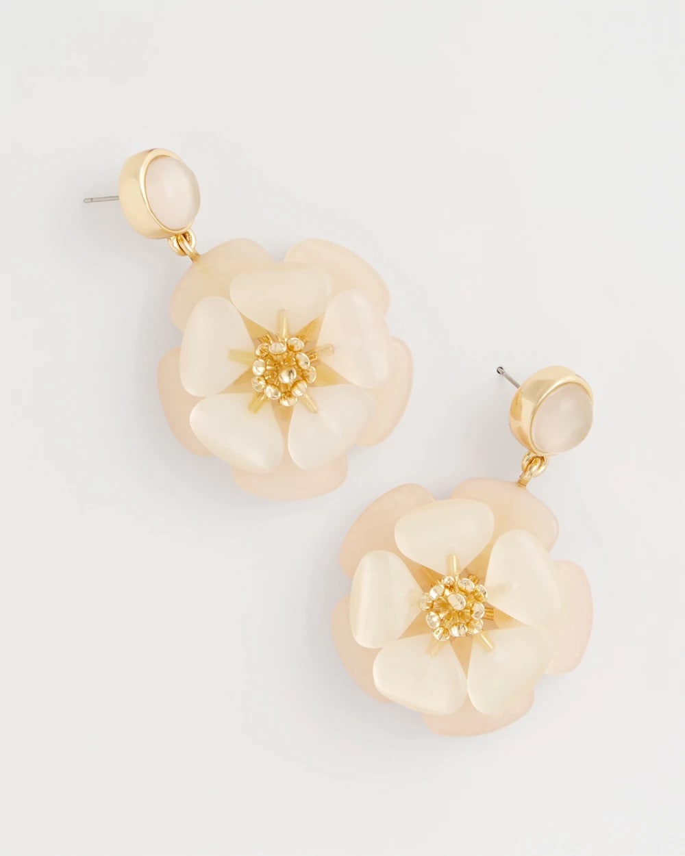 Chico's | Neutral Flower Drop Earrings/ Neutral