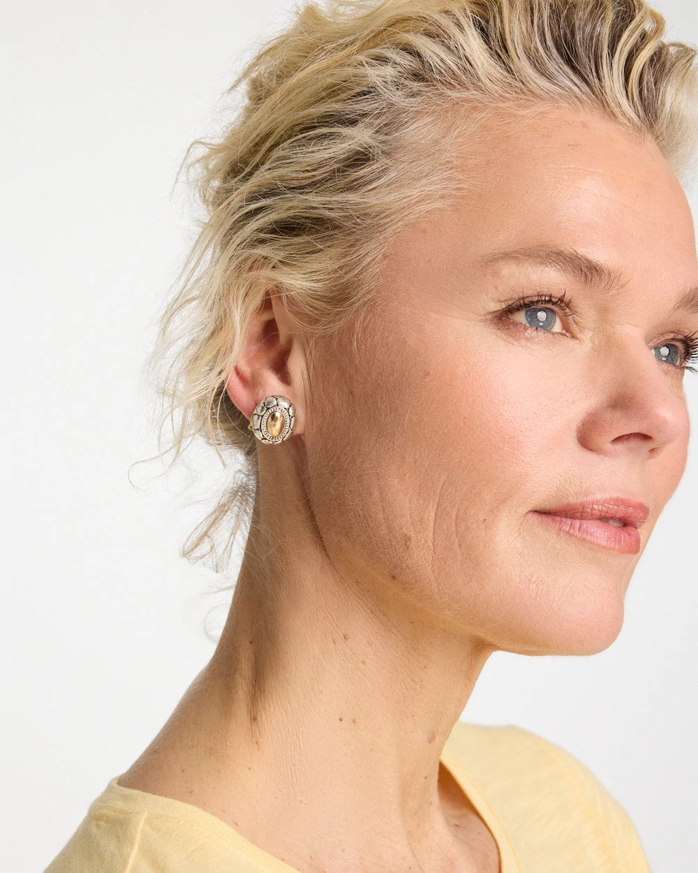 Chico's | Mixed Metal Stud Earrings/ Turquoise