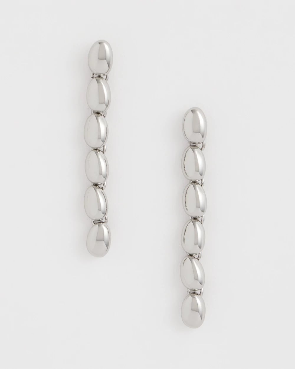 Chico's | Silver Linear Bead Earrings/ Silver