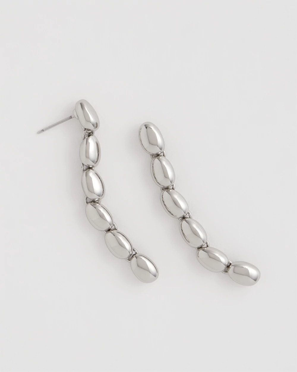 Chico's | Silver Linear Bead Earrings/ Silver