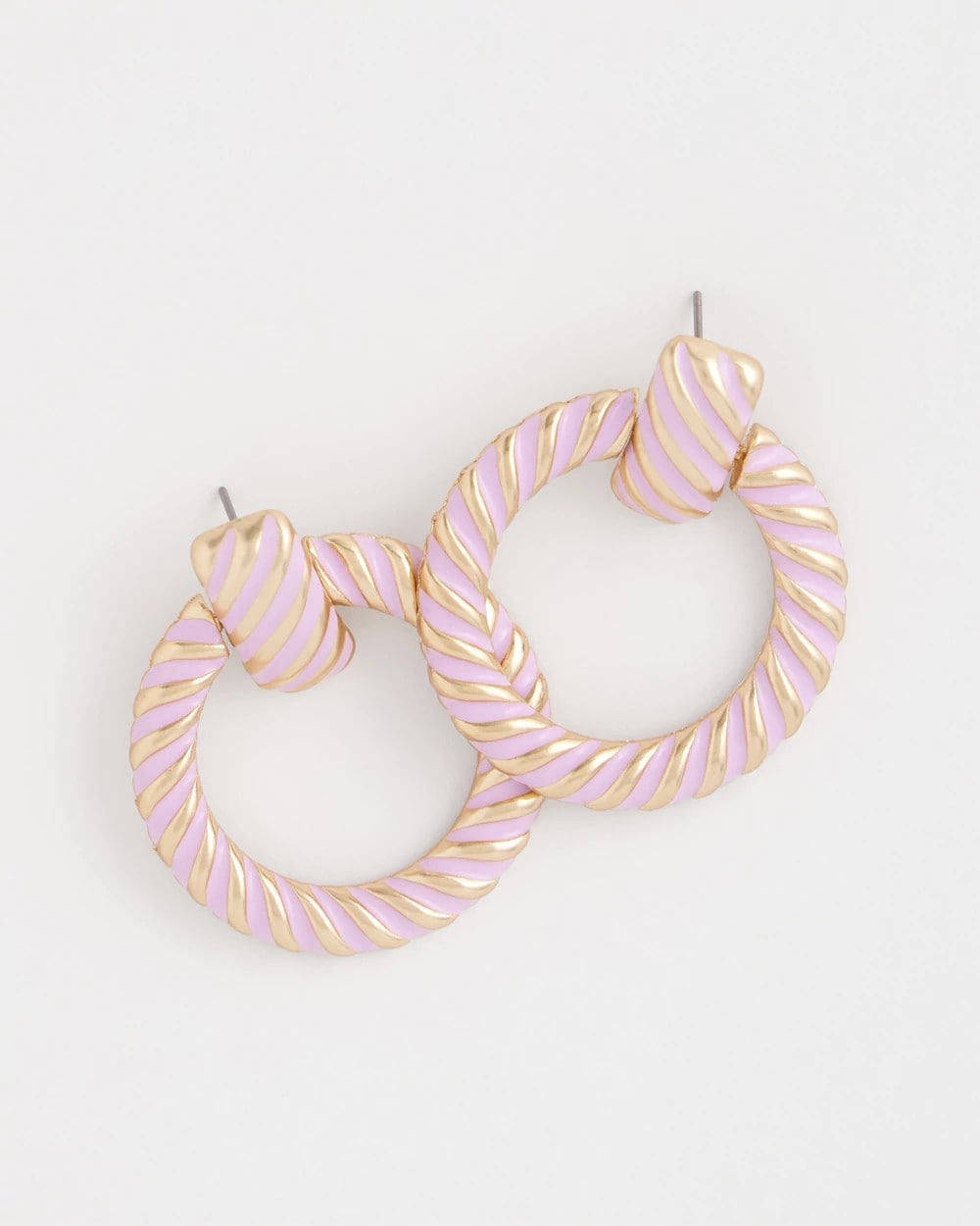 Chico's | Pink Twist Drop Hoop Earrings/ Pink