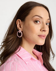 Chico's | Pink Twist Drop Hoop Earrings/ Pink
