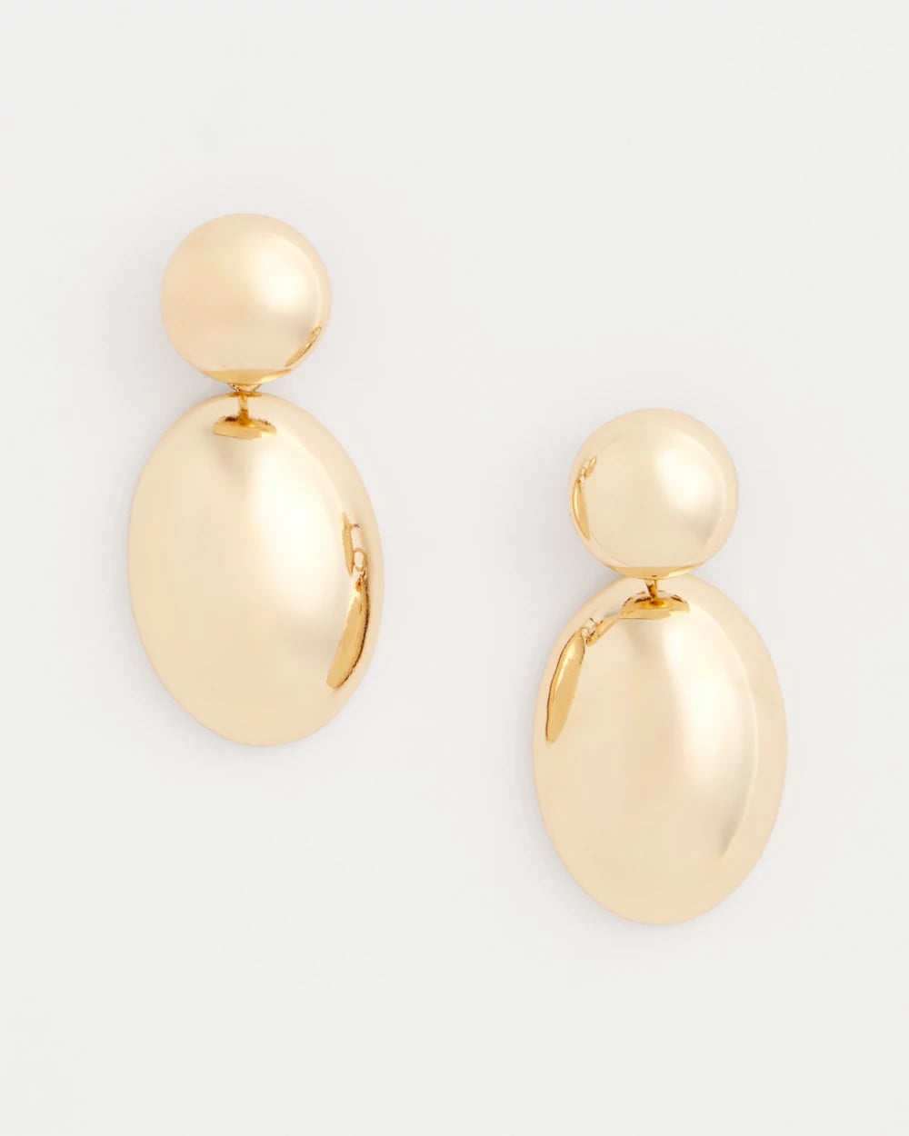 Chico's | Gold Oval Drop Earrings/ Gold