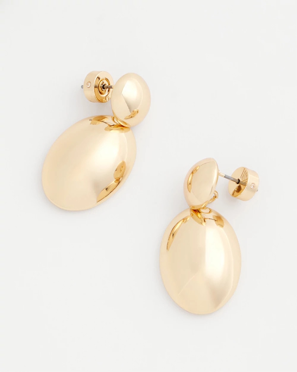 Chico's | Gold Oval Drop Earrings/ Gold