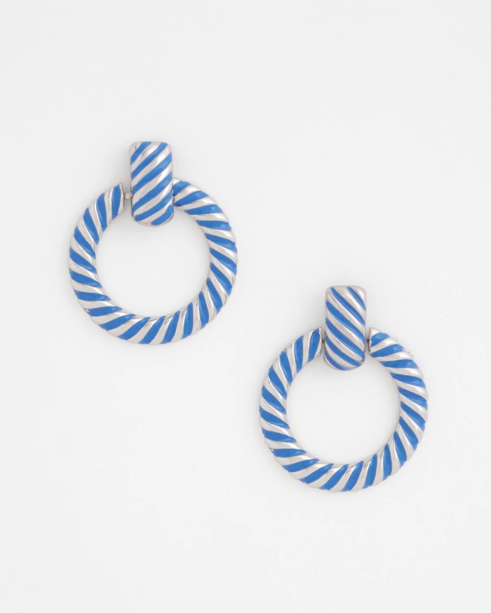 Chico's | Blue Twist Drop Hoop Earrings/ Blue