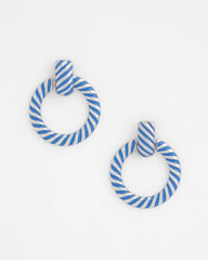 Chico's | Blue Twist Drop Hoop Earrings/ Blue