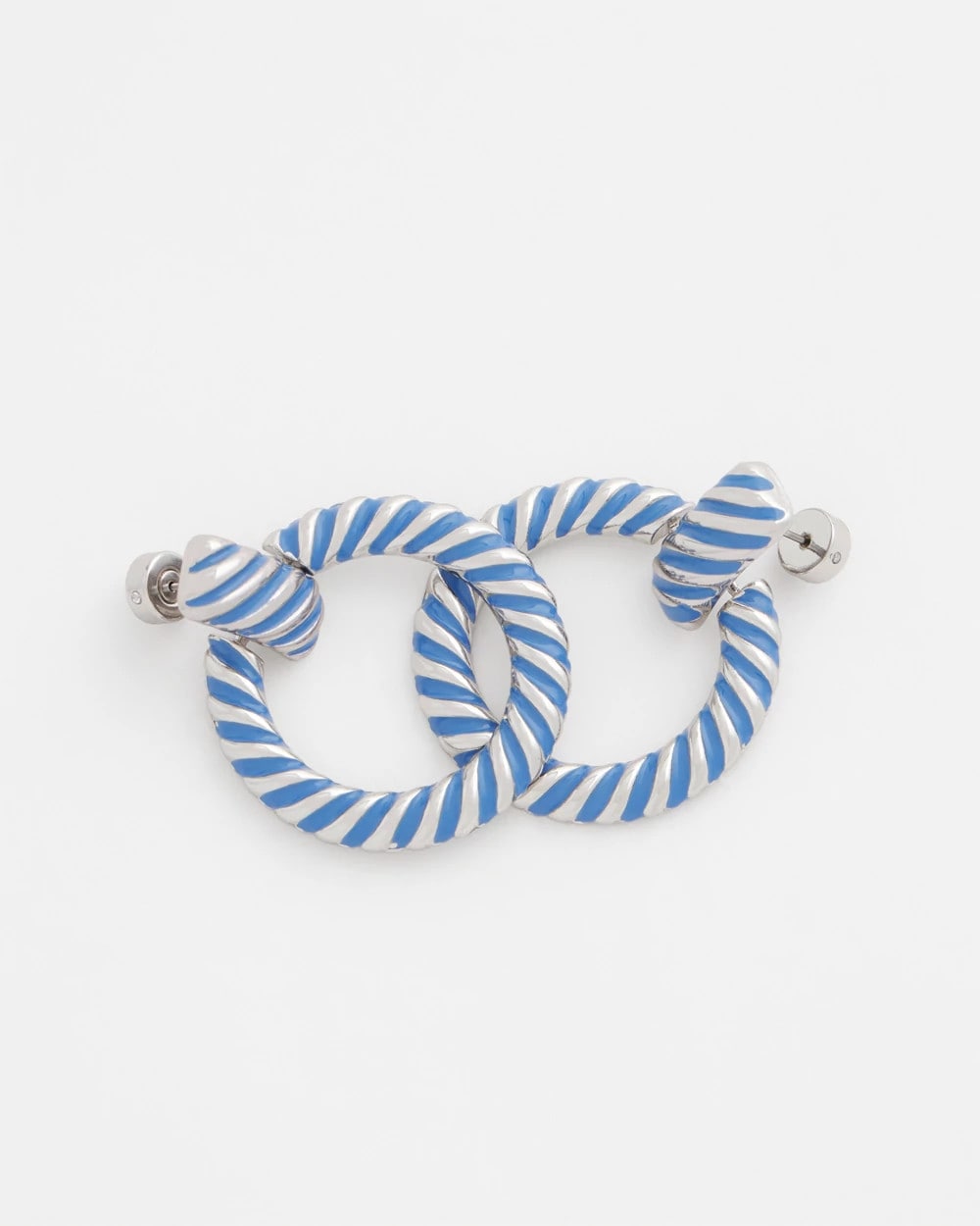 Chico's | Blue Twist Drop Hoop Earrings/ Blue