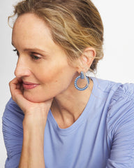Chico's | Blue Twist Drop Hoop Earrings/ Blue