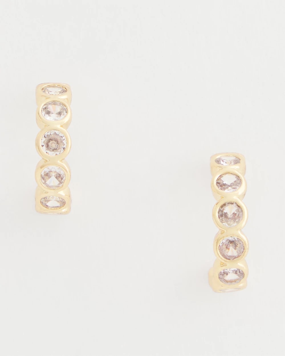 Chico's | Goldtone Crystal Mini Hoop Earrings/ Gold