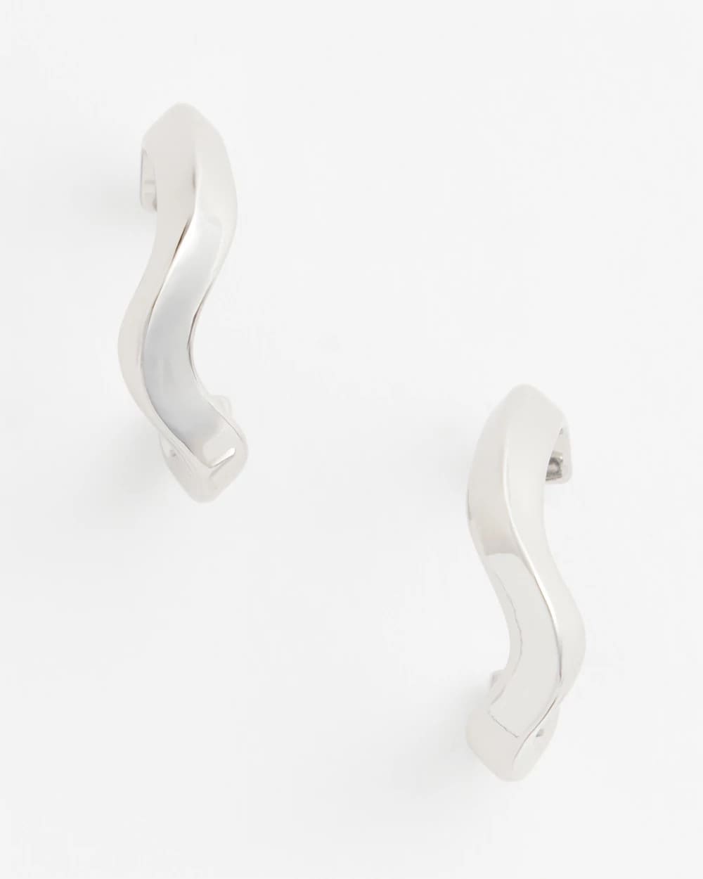 Chico's | Silver Wavy Hoop Earrings/ Silver