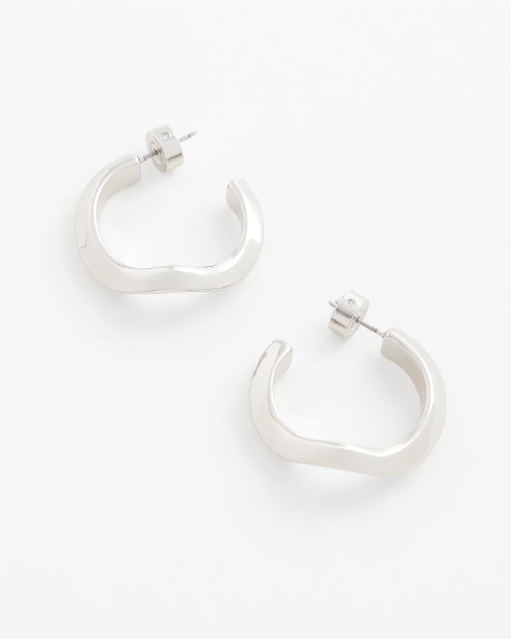 Chico's | Silver Wavy Hoop Earrings/ Silver