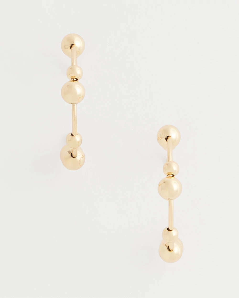 Chico's | Goldtone Beaded Hoop Earrings/ Gold