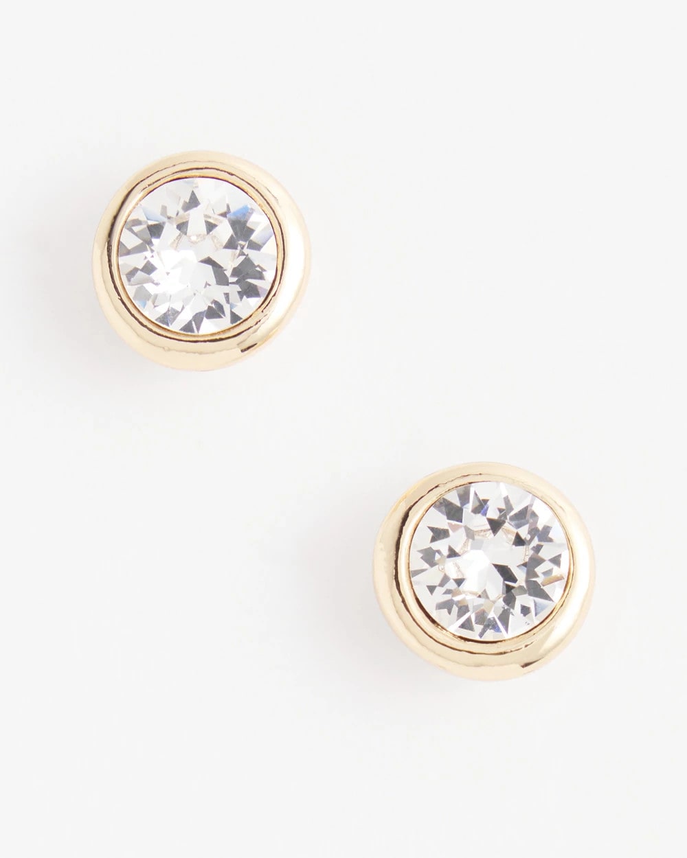 Chico's | Gold Tone Crystal Stud Earrings/ Gold