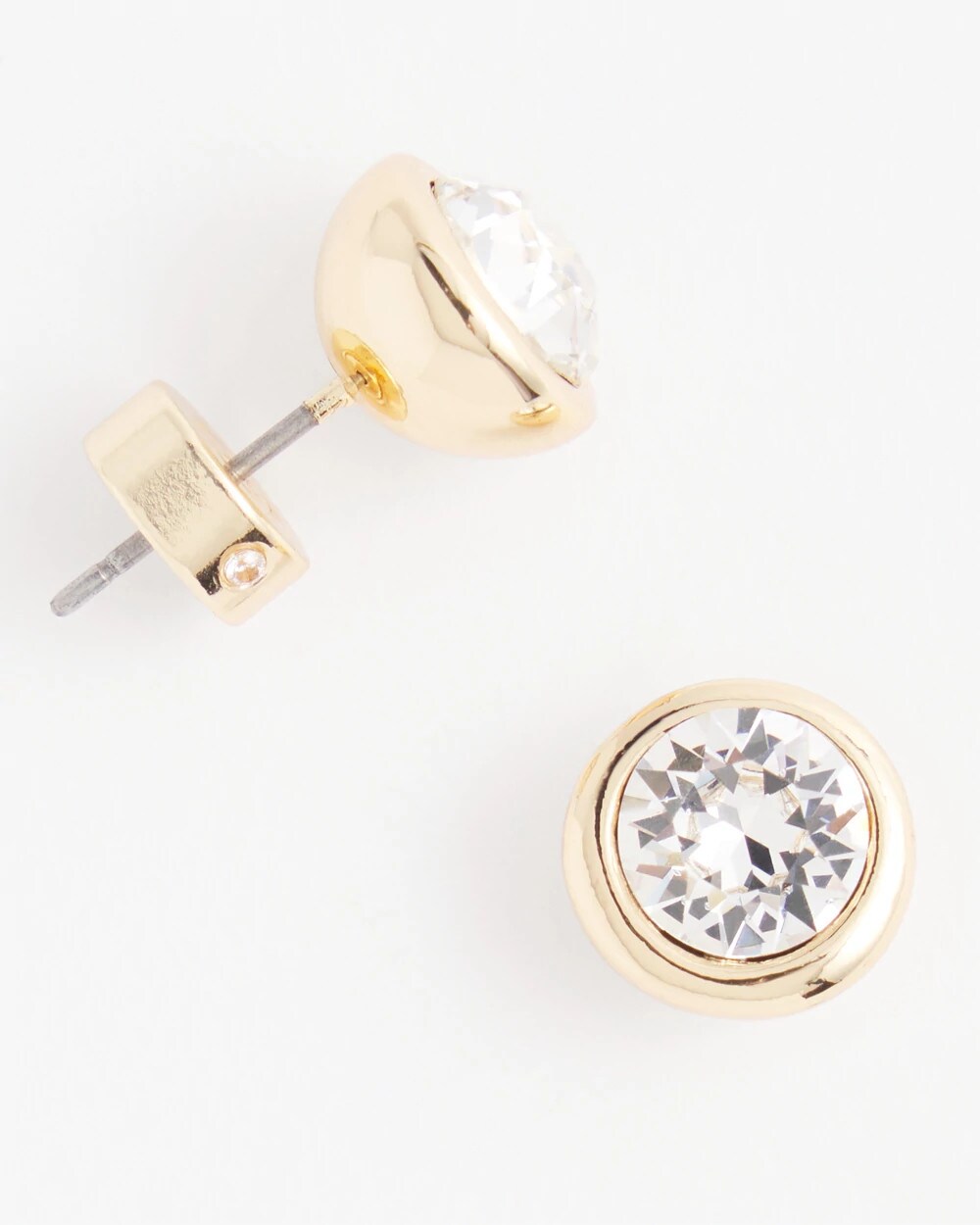 Chico's | Gold Tone Crystal Stud Earrings/ Gold