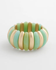 Chico's | Aqua and Gold Stretch Bracelet/ Aqua