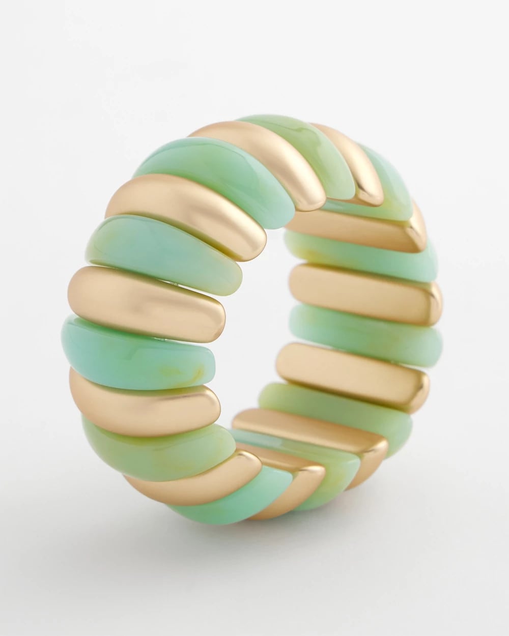 Chico's | Aqua and Gold Stretch Bracelet/ Aqua