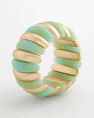 Chico's | Aqua and Gold Stretch Bracelet/ Aqua