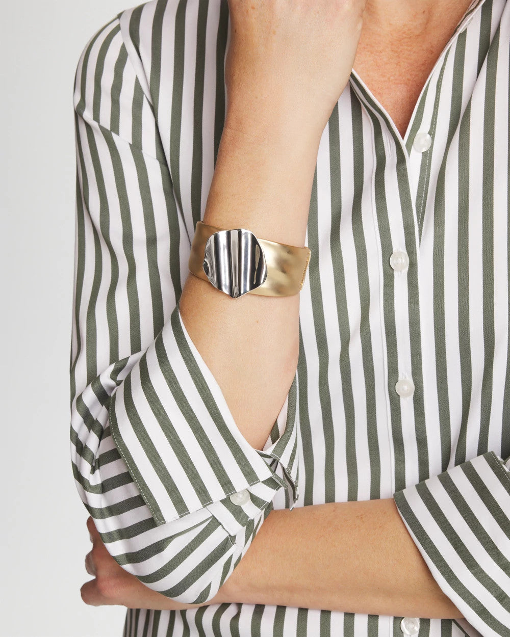 Chico's | Mixed Metal Crinkle Cuff/ Mixed Metals