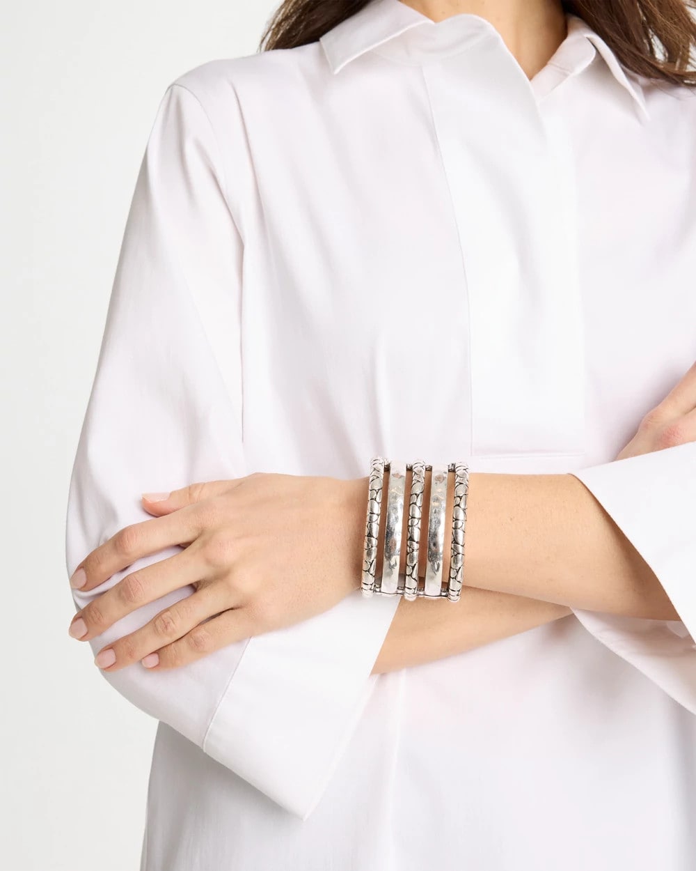 Chico's | Silver Island Metals Cuff Bracelet/ Silver