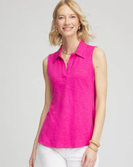 Chico's | Slub Sleeveless Collared Tunic/ Crushed Berries