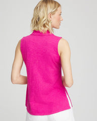 Chico's | Slub Sleeveless Collared Tunic/ Crushed Berries